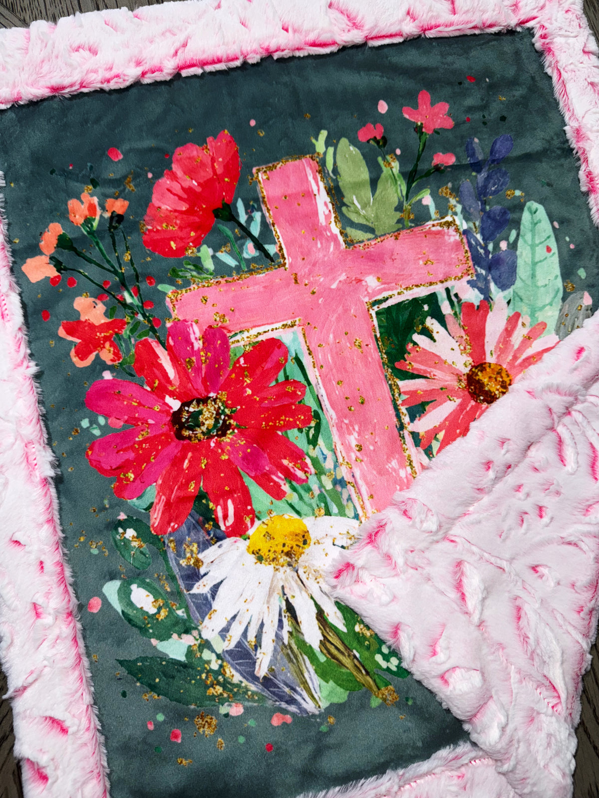 Floral Cross Lovey Size