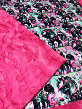 Load image into Gallery viewer, Black Floral Unicorns XL Adult Size