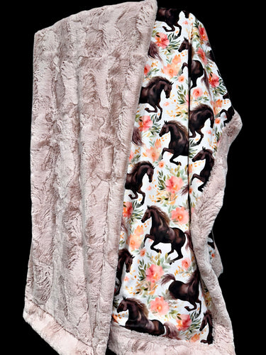 Pretty Black Horses XL Adult Size