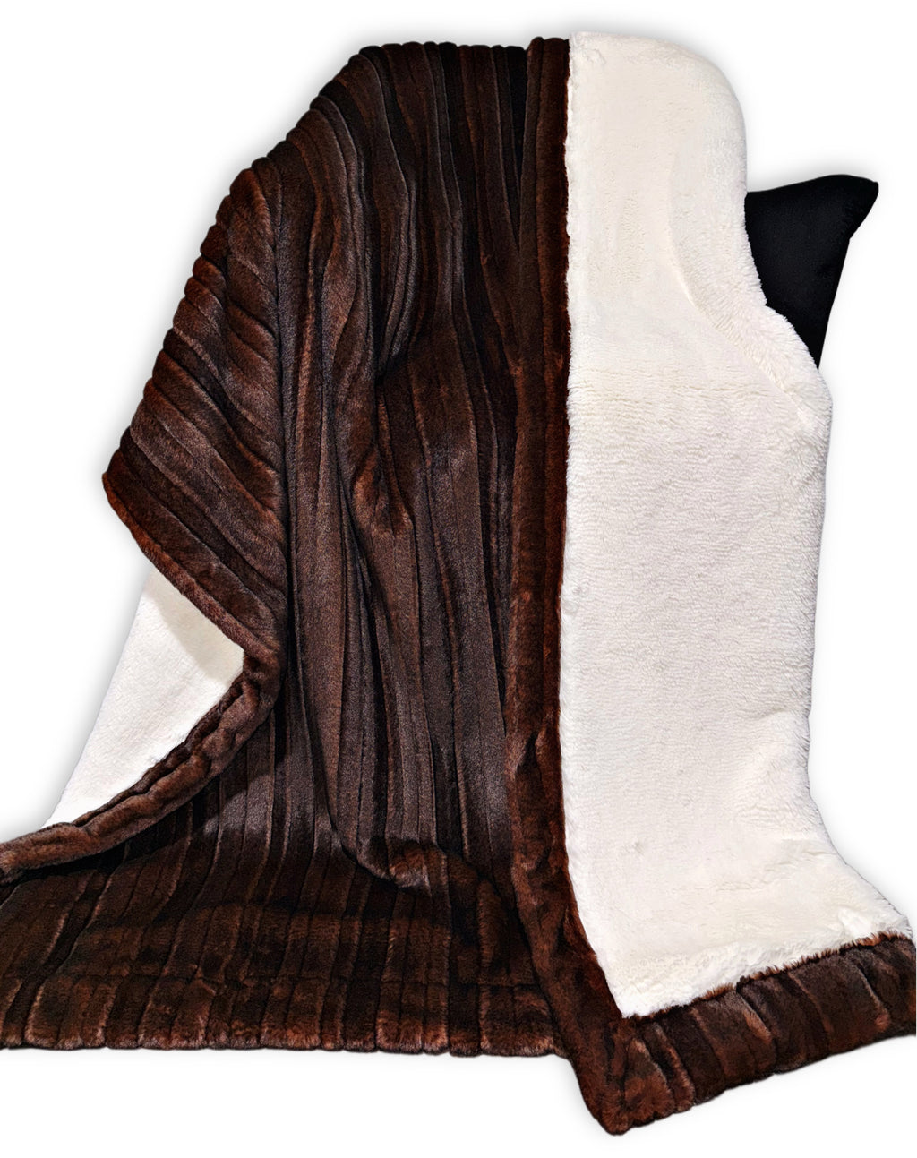 Double Extra Luxe Cuddle Natural Bunny Lush + French Roast Vienna XL Adult Size