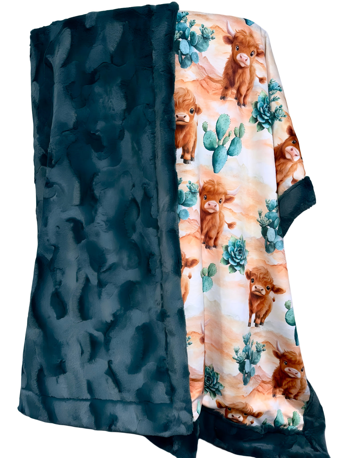 Cactus Cow Throw Size