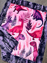 Load image into Gallery viewer, Hot Purple Pink Dinos Lovey Size