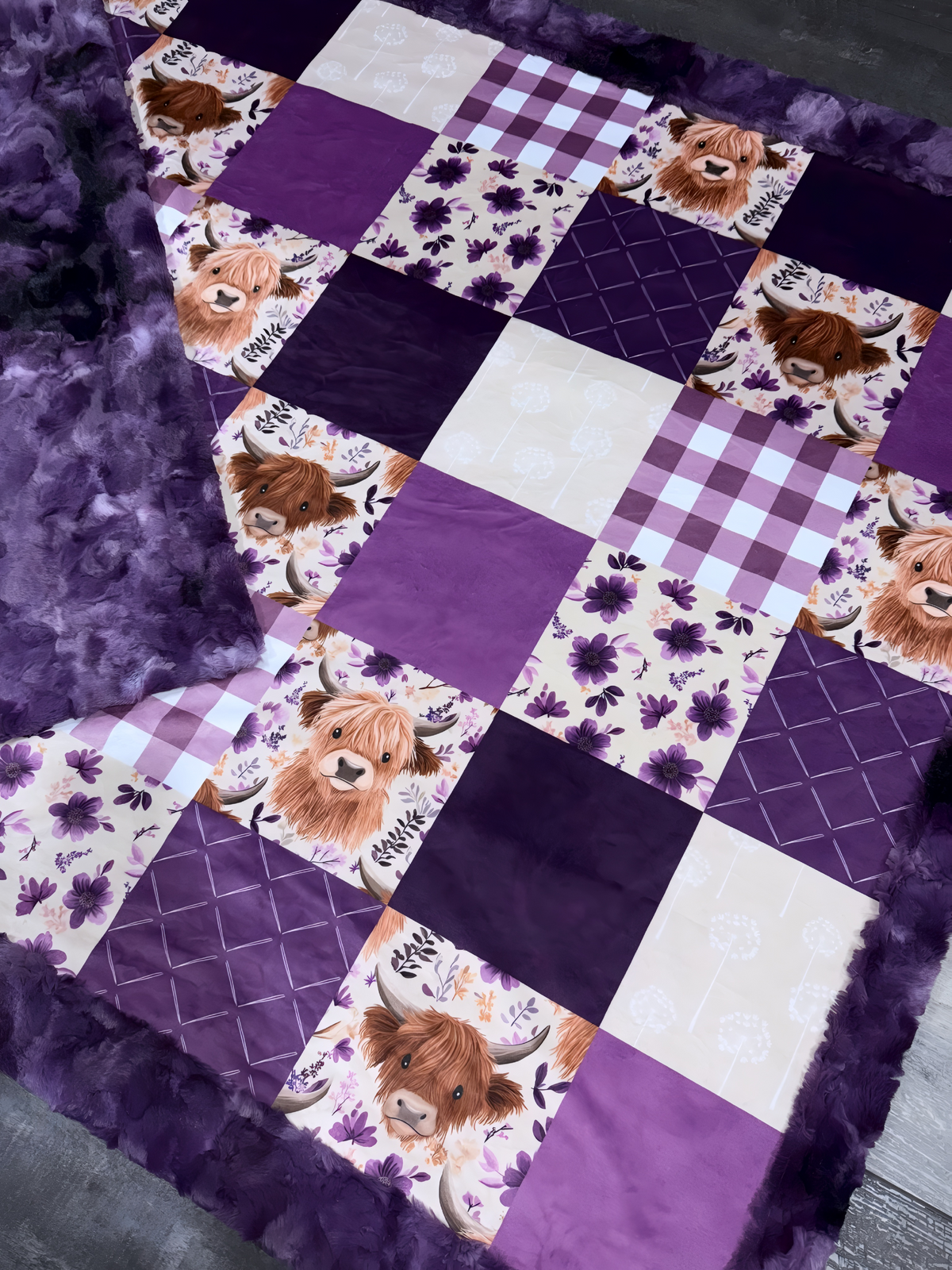 Pretty Highland Cows XL Crib Size