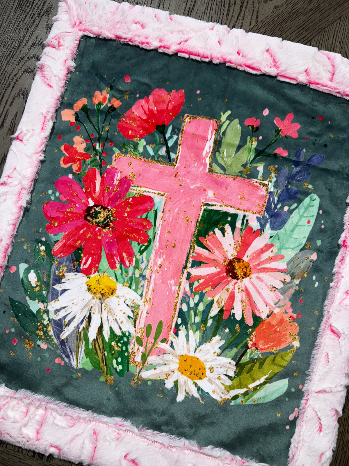 Floral Cross Lovey Size