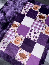 Load image into Gallery viewer, Pretty Highland Cows XL Crib Size