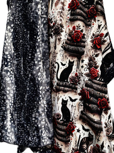 Black Cats, Roses, + Books XL Adult Size