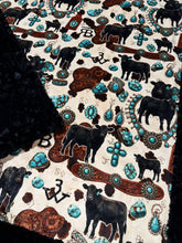 Load image into Gallery viewer, Turq Cows + Black Poppy Xl Adult