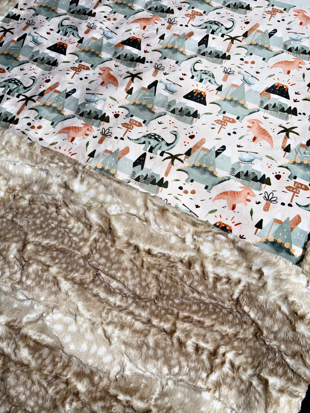 Cute Dino Crib Size