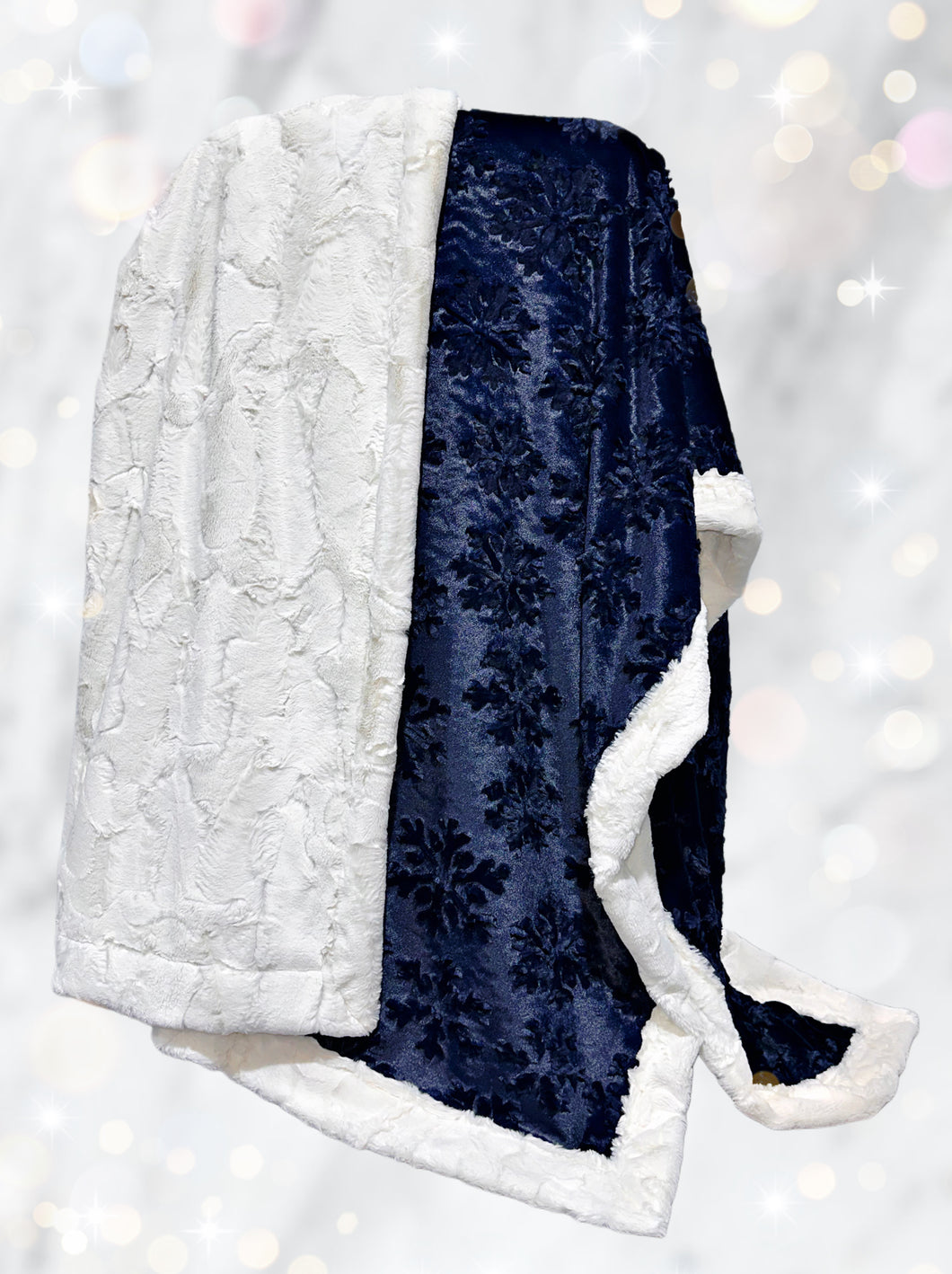 Navy Embossed Snowflakes XXL Adult Size