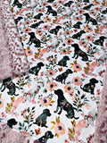 Floral Pups Throw Size