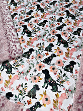 Load image into Gallery viewer, Floral Pups Throw Size