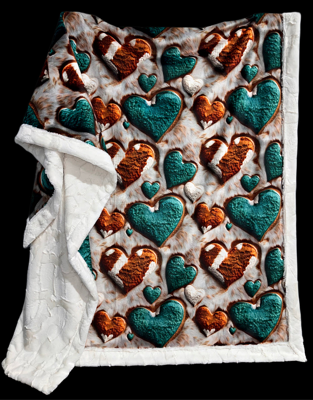 Cow Hide Hearts XL Adult Size