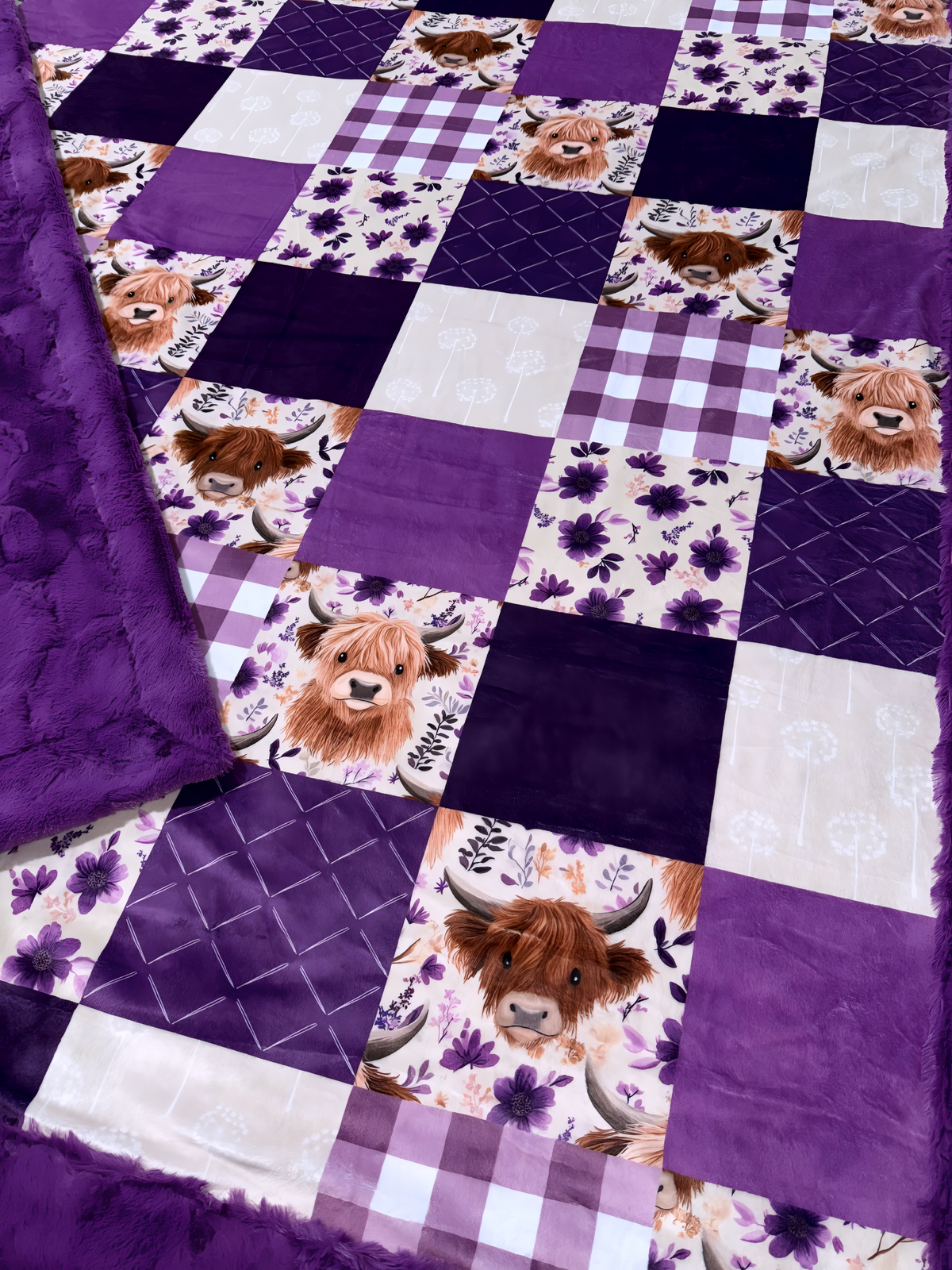 Purple Highland Cow XL Adult Size
