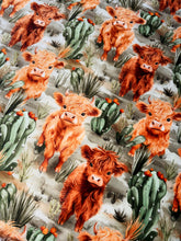 Load image into Gallery viewer, Cactus Highland Cows XL Crib Size