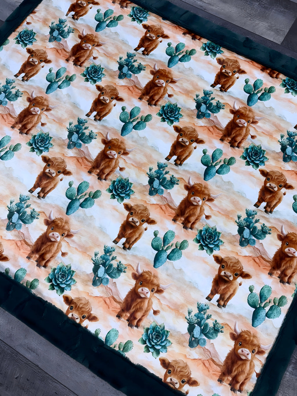 Cactus Cow Throw Size