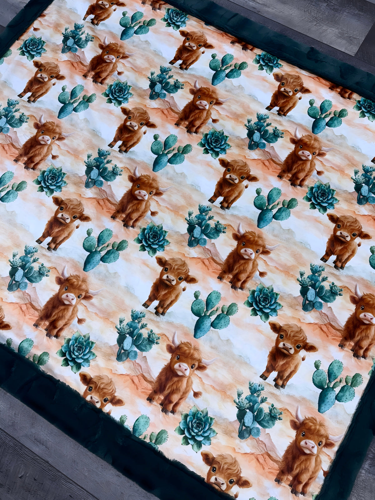 Cactus Cow Throw Size