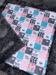 Farm Girl Lovey Size + Burp Cloth