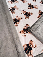 Load image into Gallery viewer, Velvet Teddy + Chocolate Baby Seal Throw Size