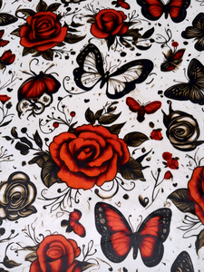 Tattoo Butterflies + Roses XL Adult Size