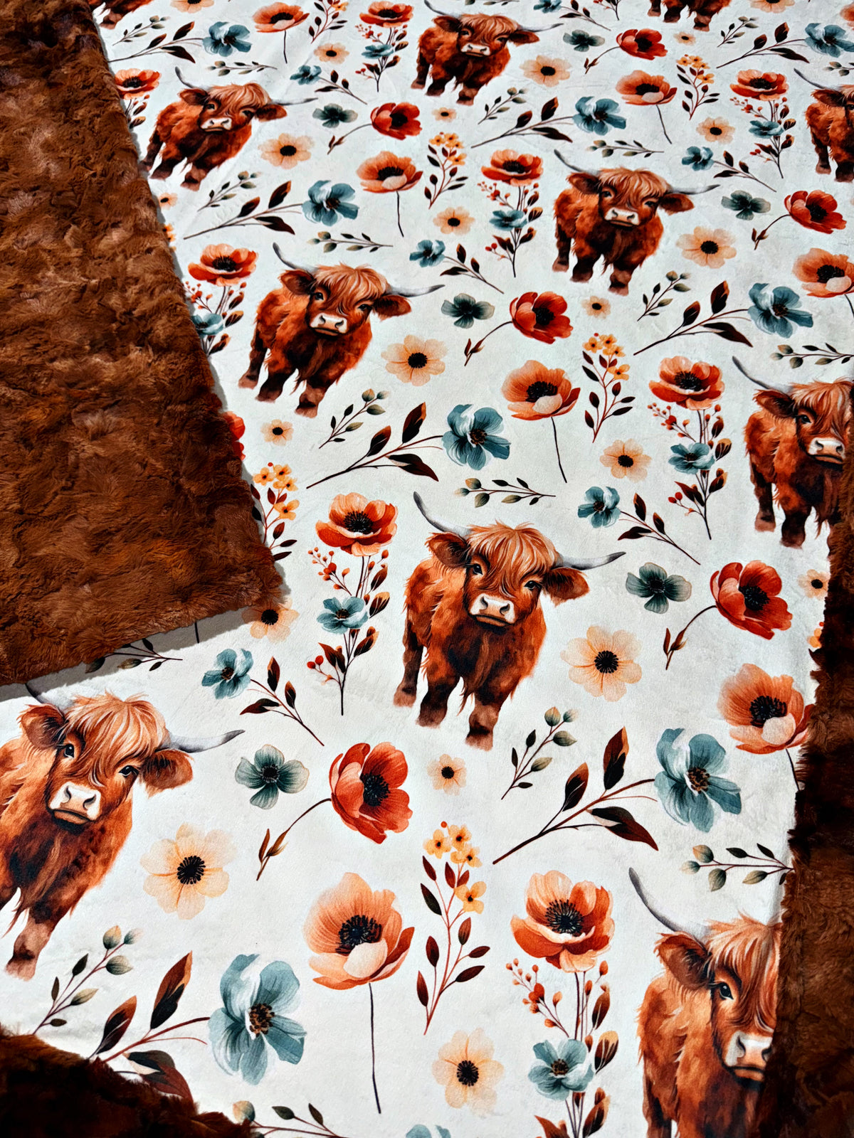 Floral Highland Cows Xl Adult