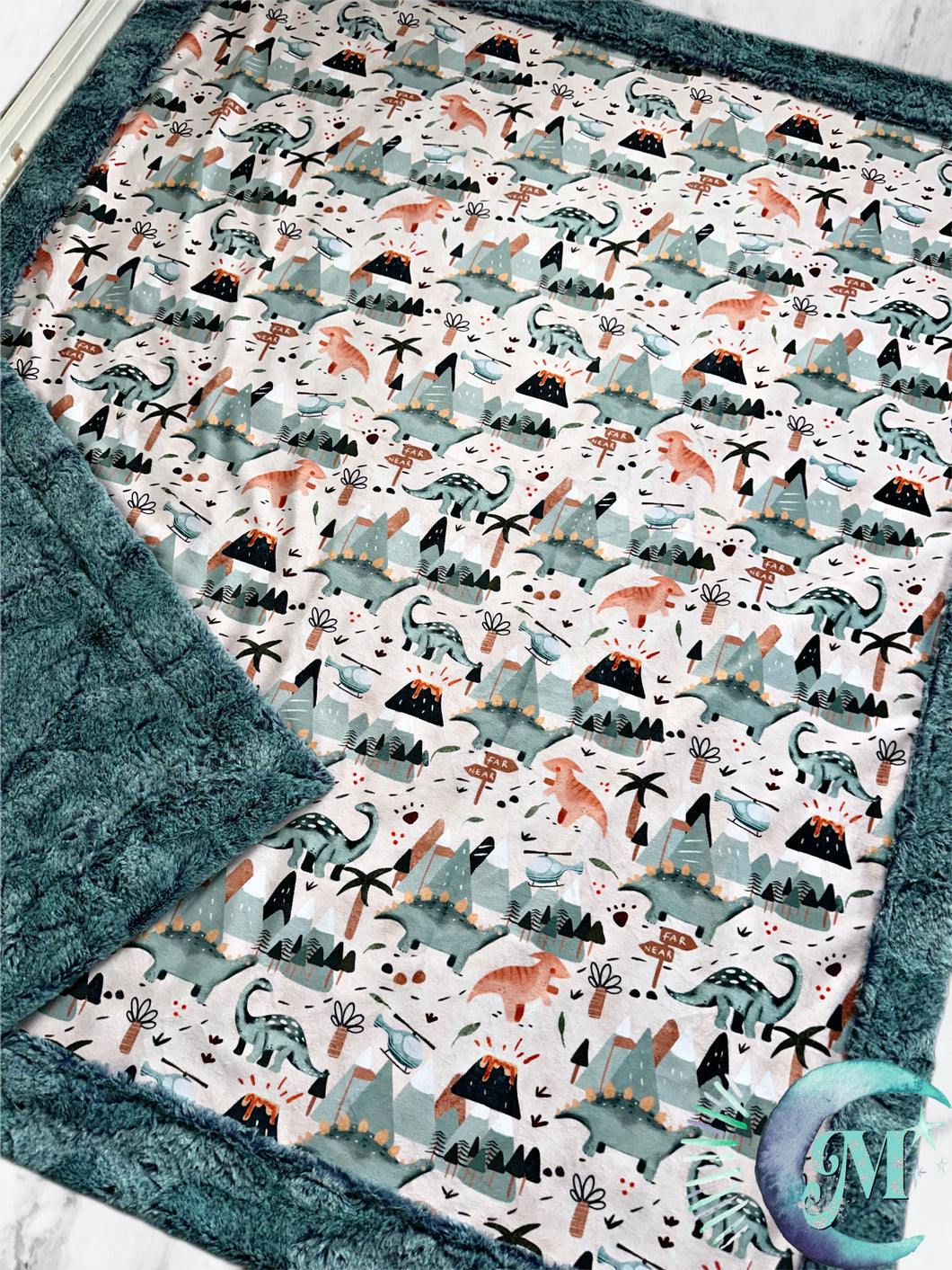 Blue Clay Dinos XL Crib Size