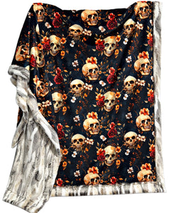 Fall Floral Skulls XL Adult Size