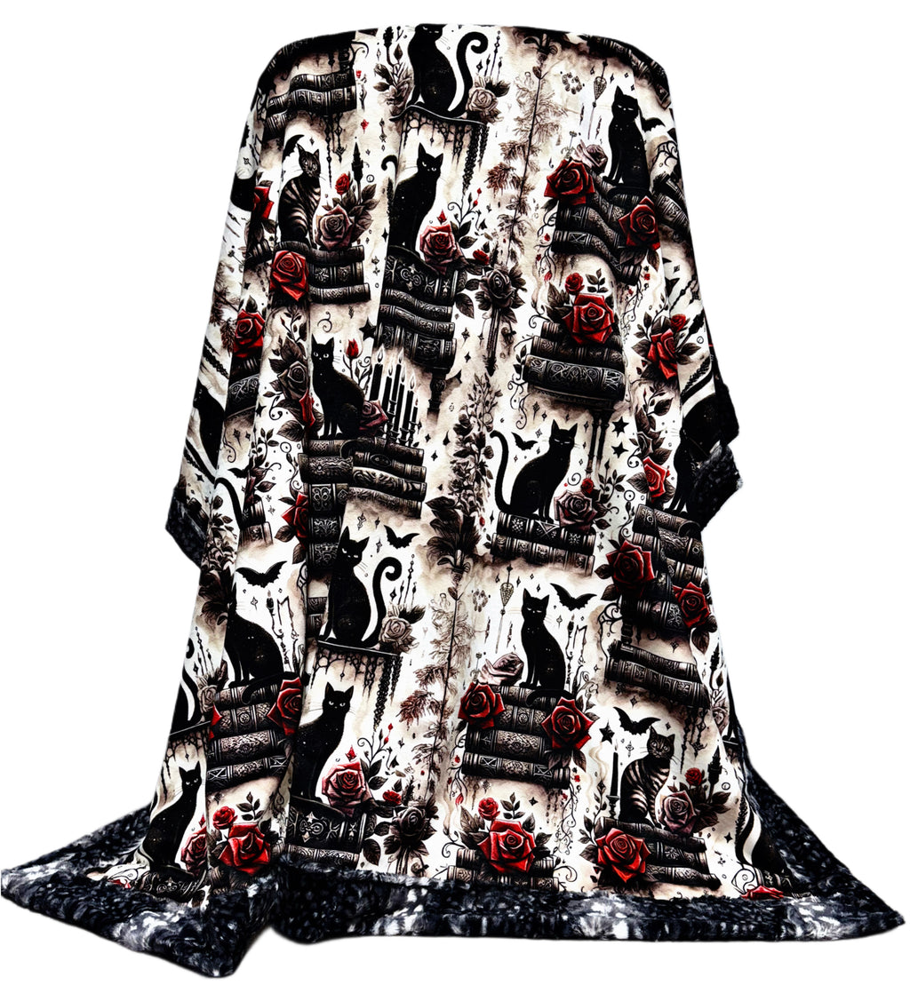 Black Cats, Roses, + Books XL Adult Size