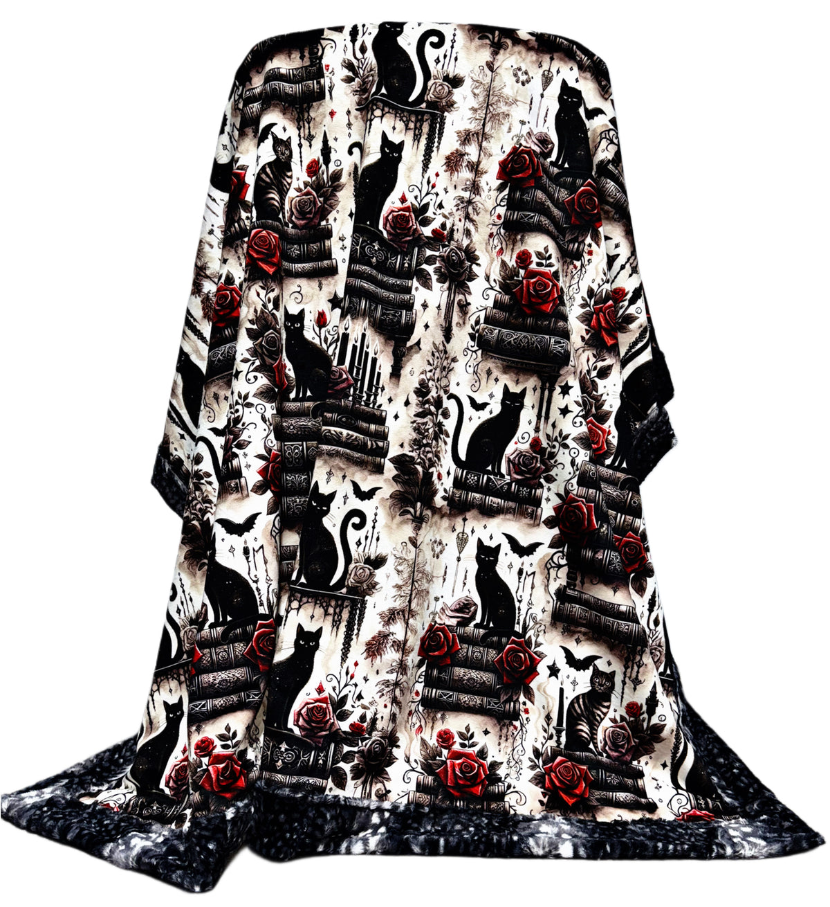 Black Cats, Roses, + Books XL Adult Size