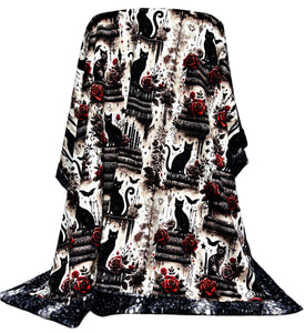 Black Cats, Roses, + Books XL Adult Size
