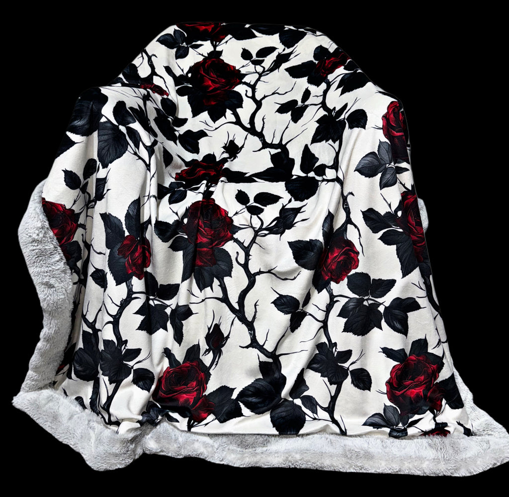 Extra Luxe Snow Bunny Dove + Goth Roses XL Adult Size