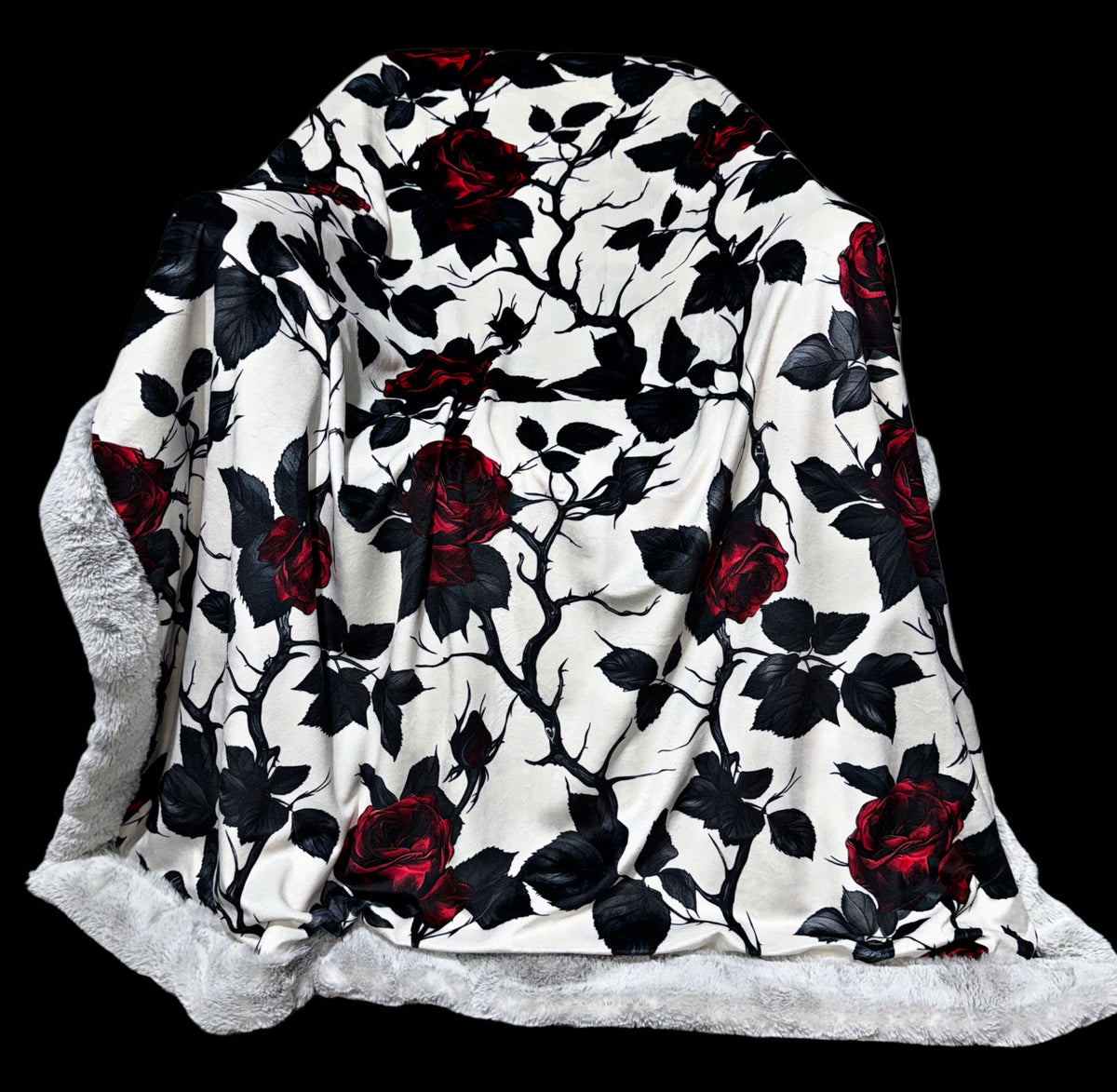 Extra Luxe Snow Bunny Dove + Goth Roses XL Adult Size
