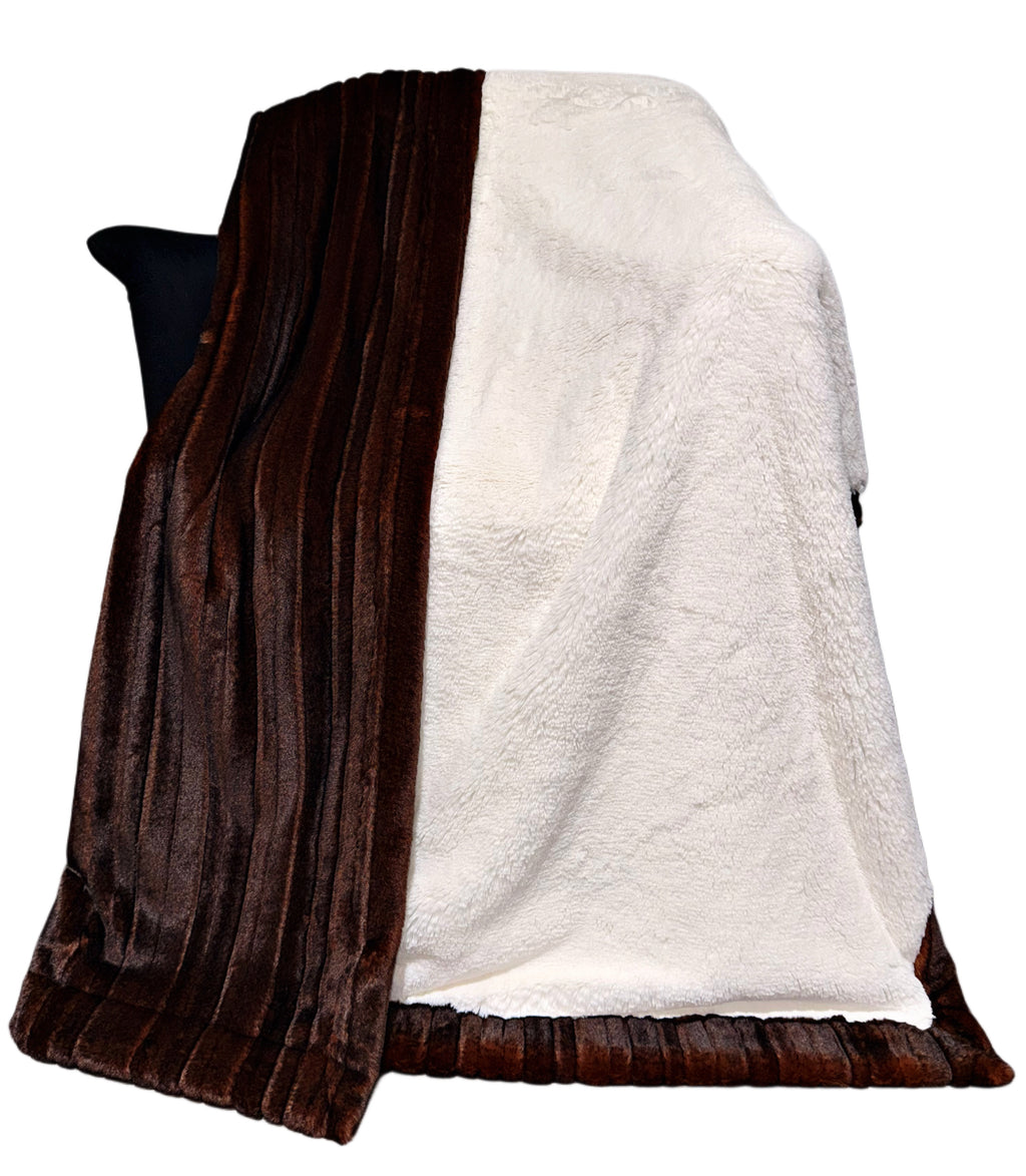 Double Extra Luxe Cuddle Natural Bunny Lush + French Roast Vienna XL Adult Size
