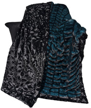 Load image into Gallery viewer, Extra Luxe Dolce Milan Neptune + Black Poppy Throw Size