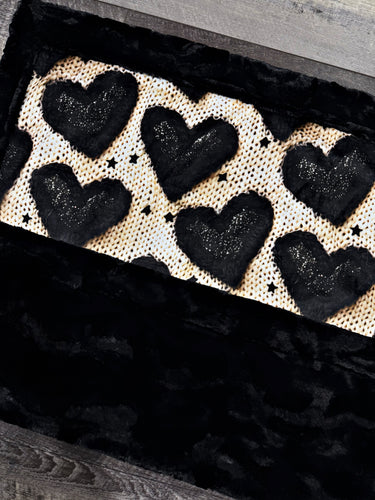 Black Sparkle Hearts Baby Size