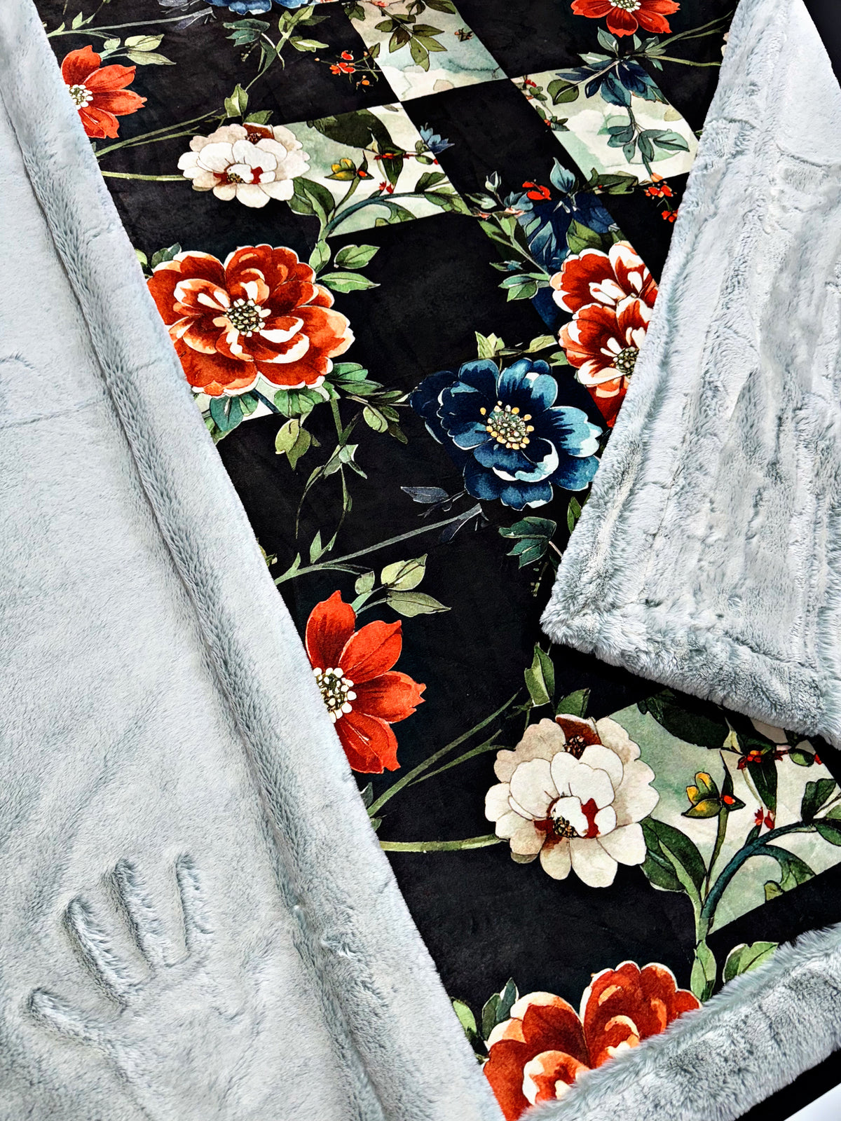 Extra Luxe Pesto Baby Seal + Florals  XL Adult Size