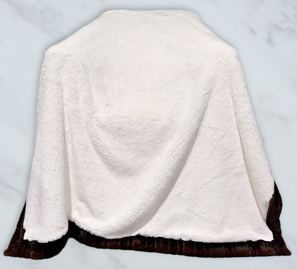 Double Extra Luxe Cuddle Natural Bunny Lush + French Roast Vienna XL Adult Size