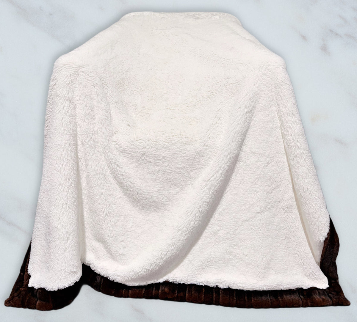 Double Extra Luxe Cuddle Natural Bunny Lush + French Roast Vienna XL Adult Size