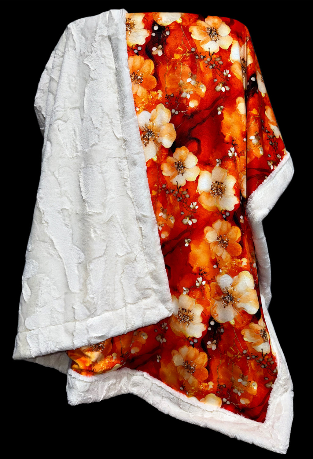 Orange Crème Marble Florals XL Adult Size