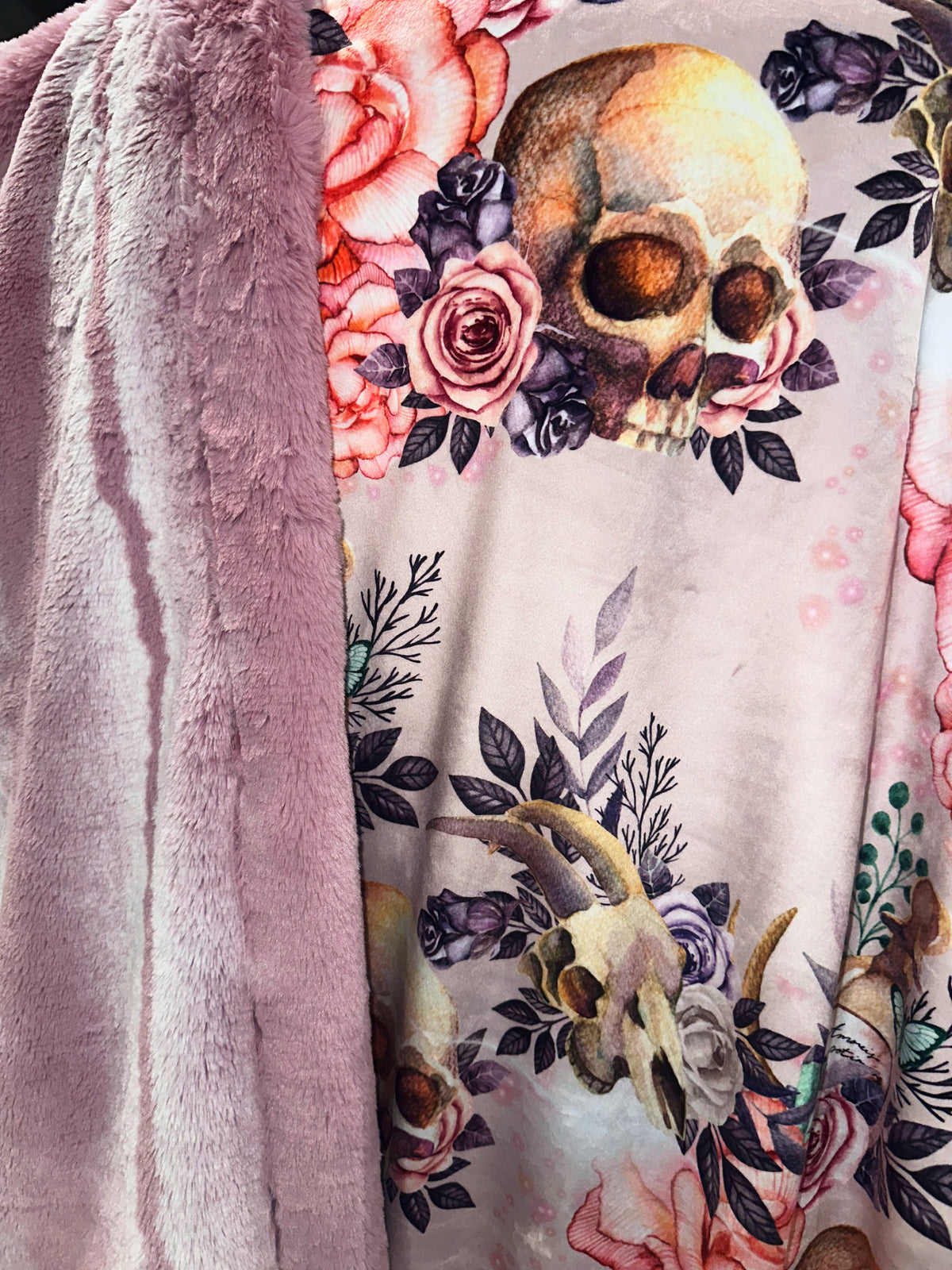 Extra Luxe Floral Skulls XL Adult Size