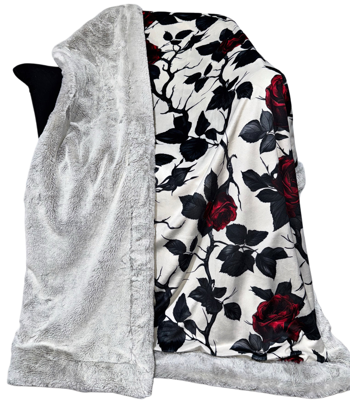 Extra Luxe Snow Bunny Dove + Goth Roses XL Adult Size