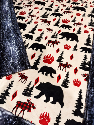 Plaid Moose + Black Bear XL Adult Size