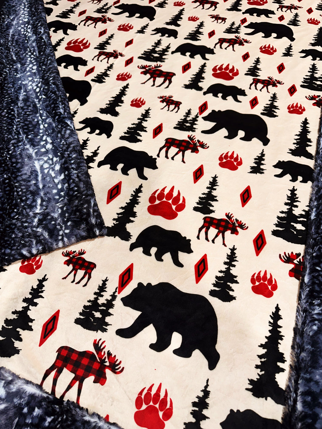 Plaid Moose + Black Bear XL Adult Size