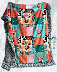 Country Faux Patchwork Throw Size