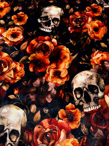 Floral Fall Skulls XL Adult Size