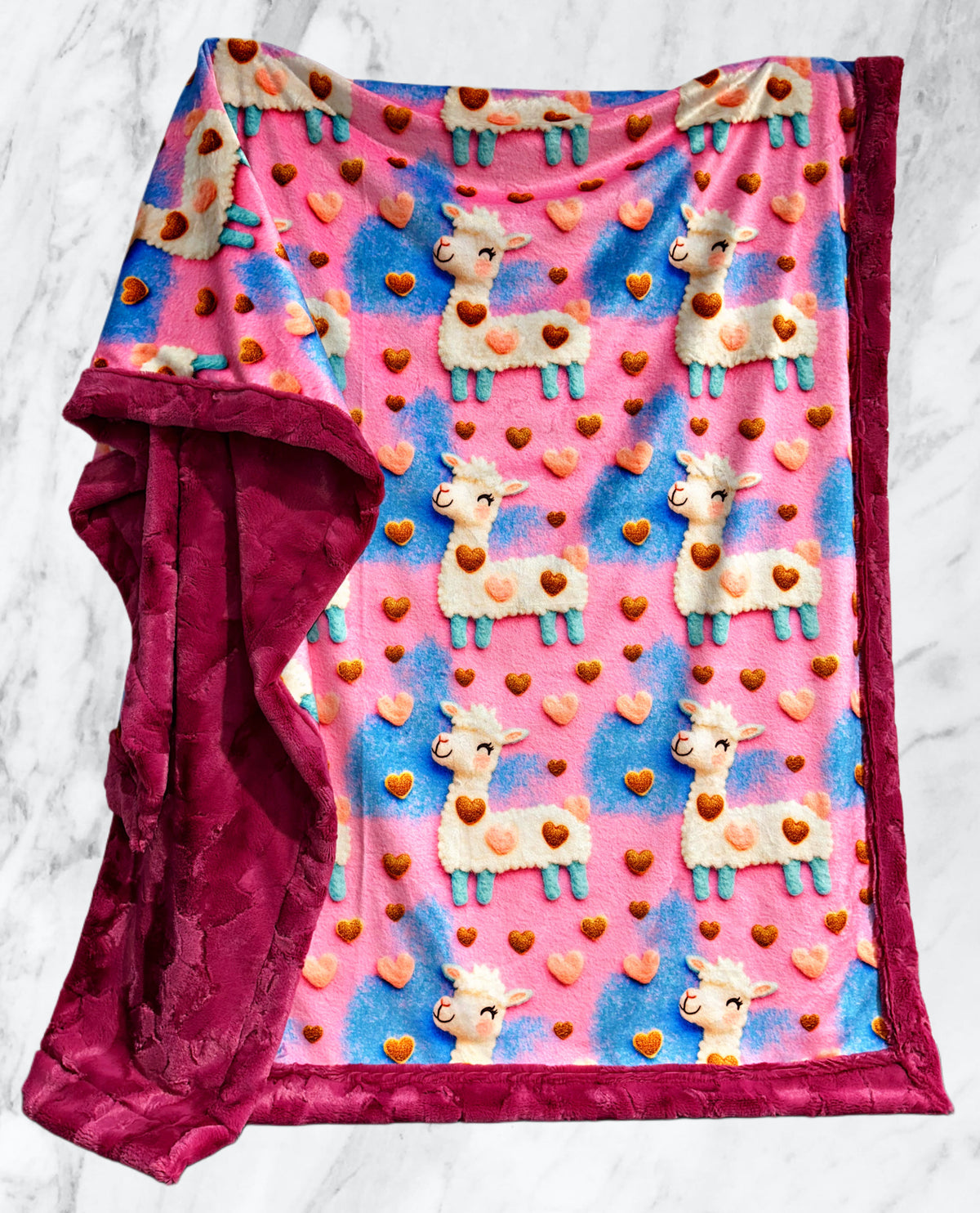 Cotton Candy Llamas XL Adult Size