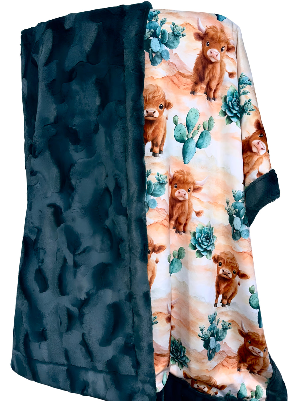 Cactus Cow Throw Size