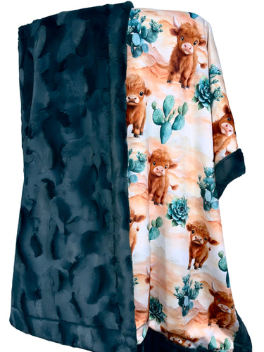 Cactus Cow Throw Size