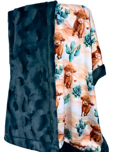 Cactus Cow Throw Size