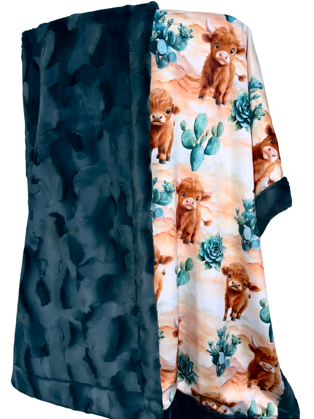 Cactus Cow Throw Size