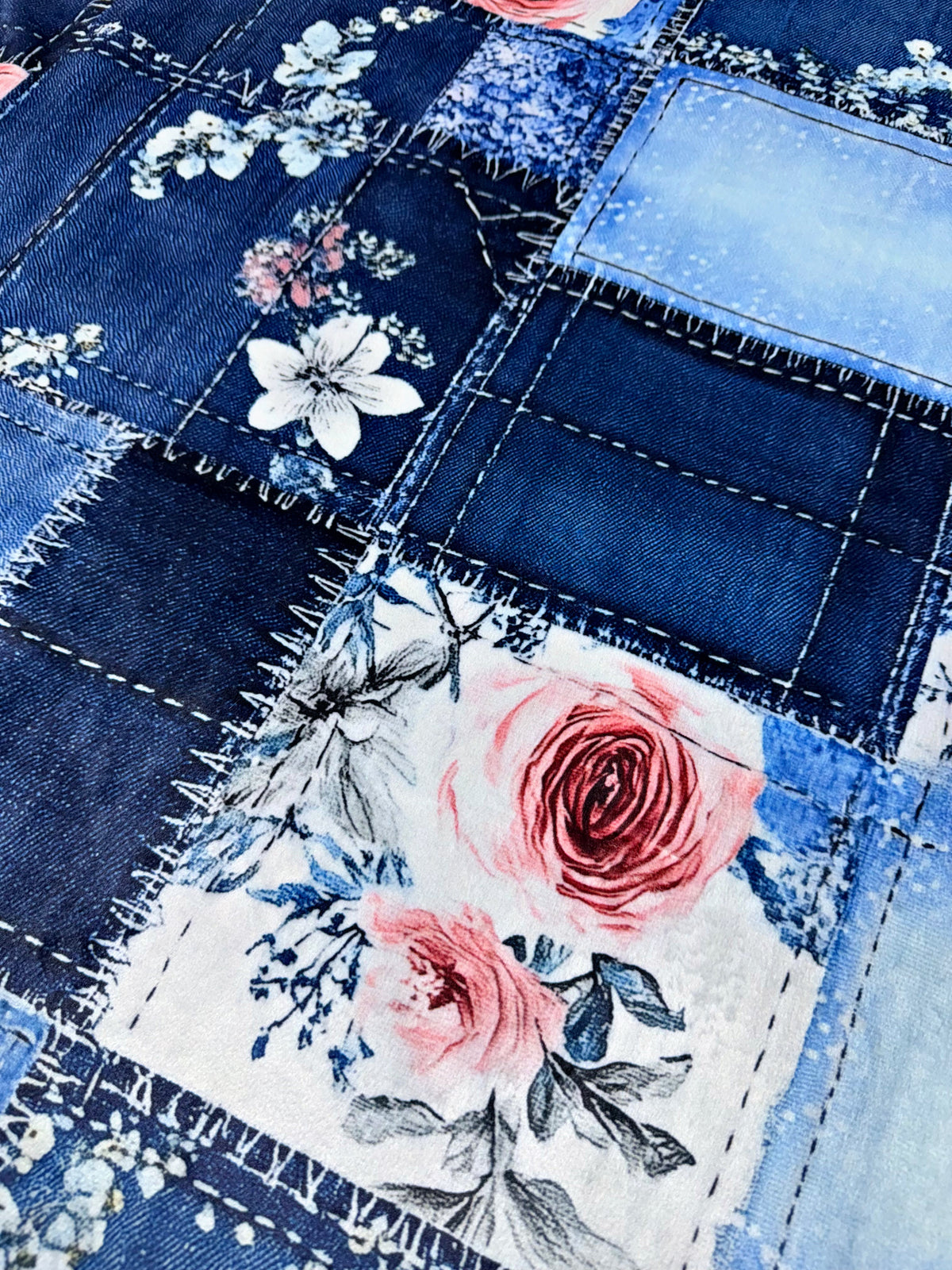 Floral Denim XL Adult Size